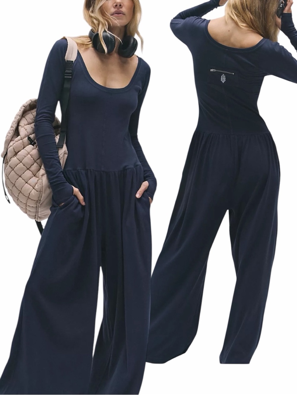 Hot shot wide leg onesie